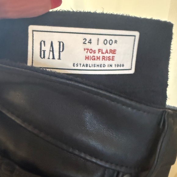 GAP High Rise Flare Jeans - Black Vegan Leather - Picture 10 of 10